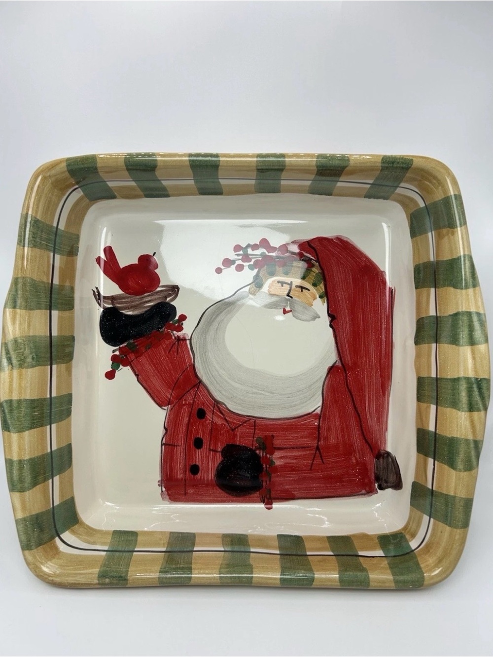 Viertri Old St. Nick Baking Dish 9” Made in Italy Christmas Santa